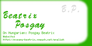 beatrix posgay business card